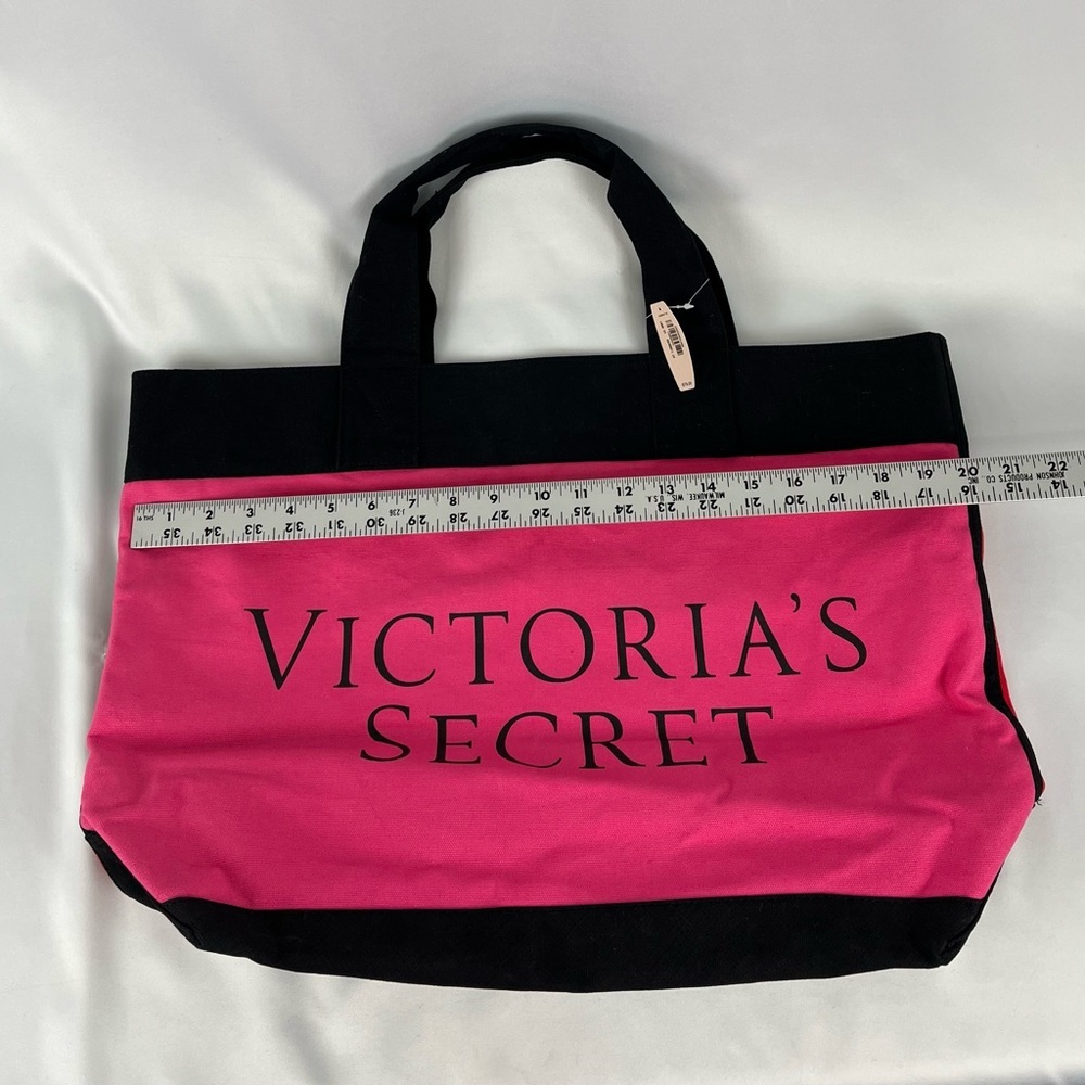 NWT Victoria’s Secret Large Color-Block Tote Bag Pink Red Black - Picture 4 of 13